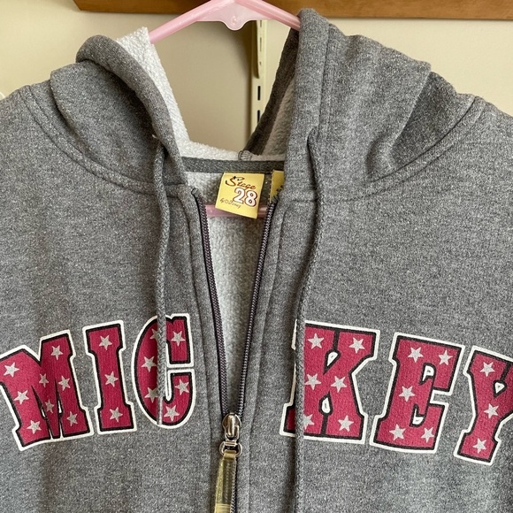 Disney’s Mickey Mouse zip front Gray sweatshirt Stage 28 Teens size L - Picture 4 of 6